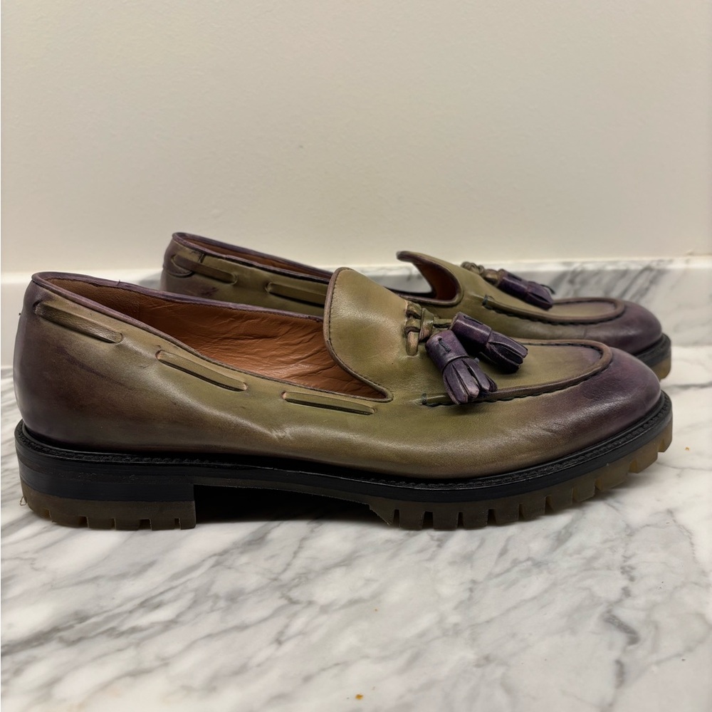 Fratelli Rossetti Green and Purple Loafers with Gradient Design - Picture 3 of 6